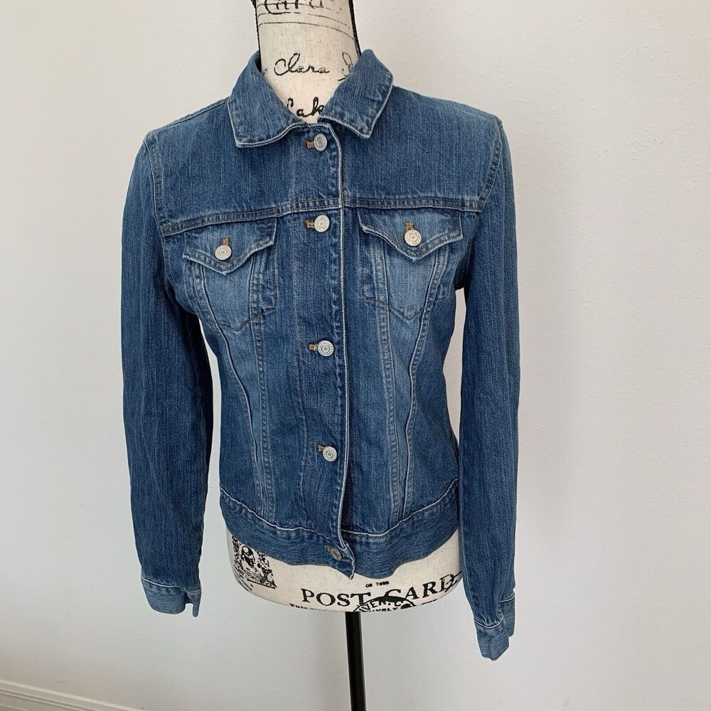 Gap Medium Womens Blue Denim Jacket  100% Cotton